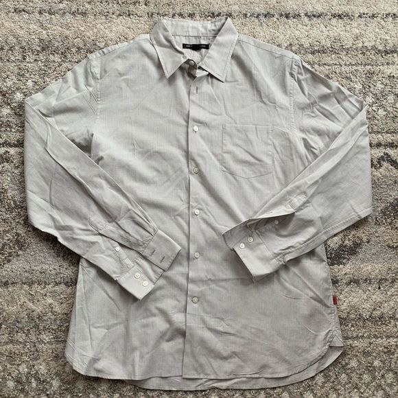 John Varvatos Gray Button Down L - Picture 1 of 8
